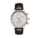 JH Mens Leather Brown Gold White (8137)