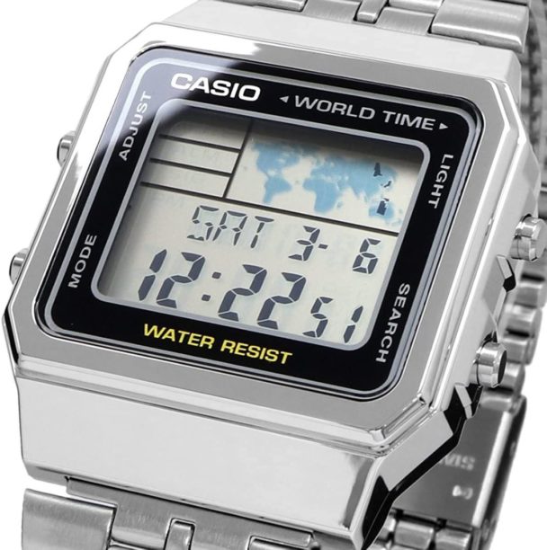casio digital 39mm stainless A500WA-7DF top