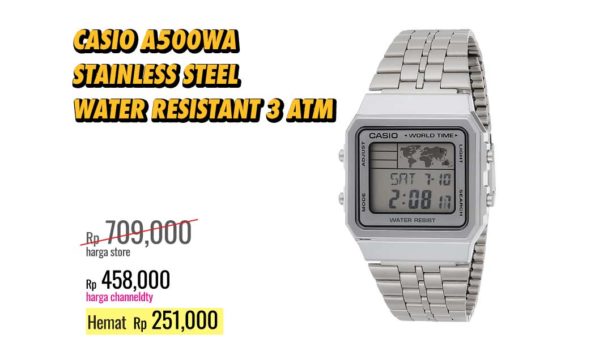 casio a500 stainless steel